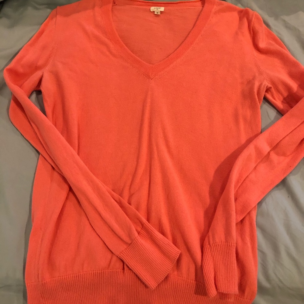 Melon/Salmon color lightweight sweater. Jcrew